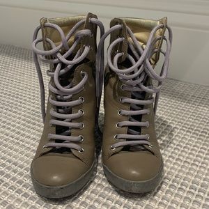 See by Chloe Lace Up Wedge Sneakers Size 36.5